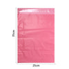 A rectangular pink plastic self-adhesive shipping pouch measuring 35cm by 25cm.