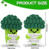 Handmade crochet broccoli doll with a positive message card