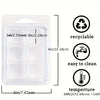Clear plastic clamshell molds for DIY wax melts showing various sizes and dimensions.