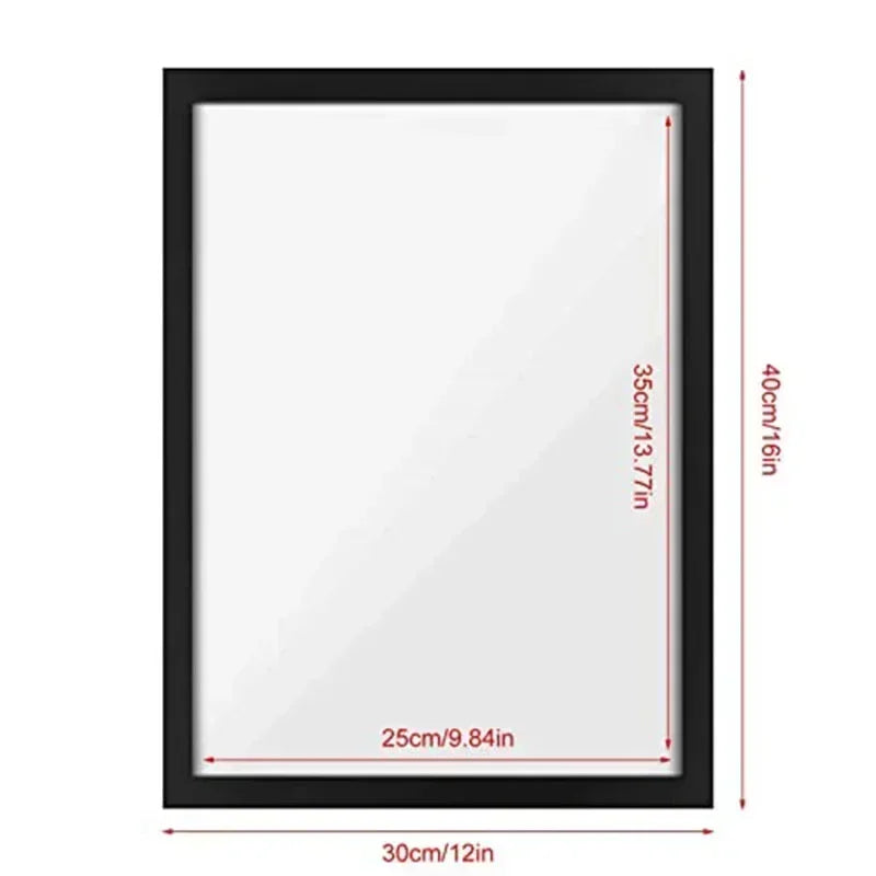 Black magnetic display frame with white mat for diamond art and photos