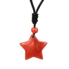 Natural Crescent Moon & Star Stone Pendant Necklace