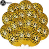 A set of 30 gold foil balloons with a leopard print pattern for party decorations.