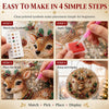 A four-step guide showing how to make a Christmas pearl diamond painting suncatcher kit by matching symbols, applying wax, pl