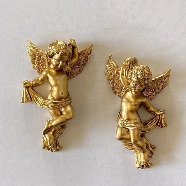 Cherub Angel Statue Wall Hanging - Cute Resin Decor