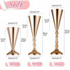 Gold Trumpet Vase Metal Flower Holder for Weddings & Home Decor