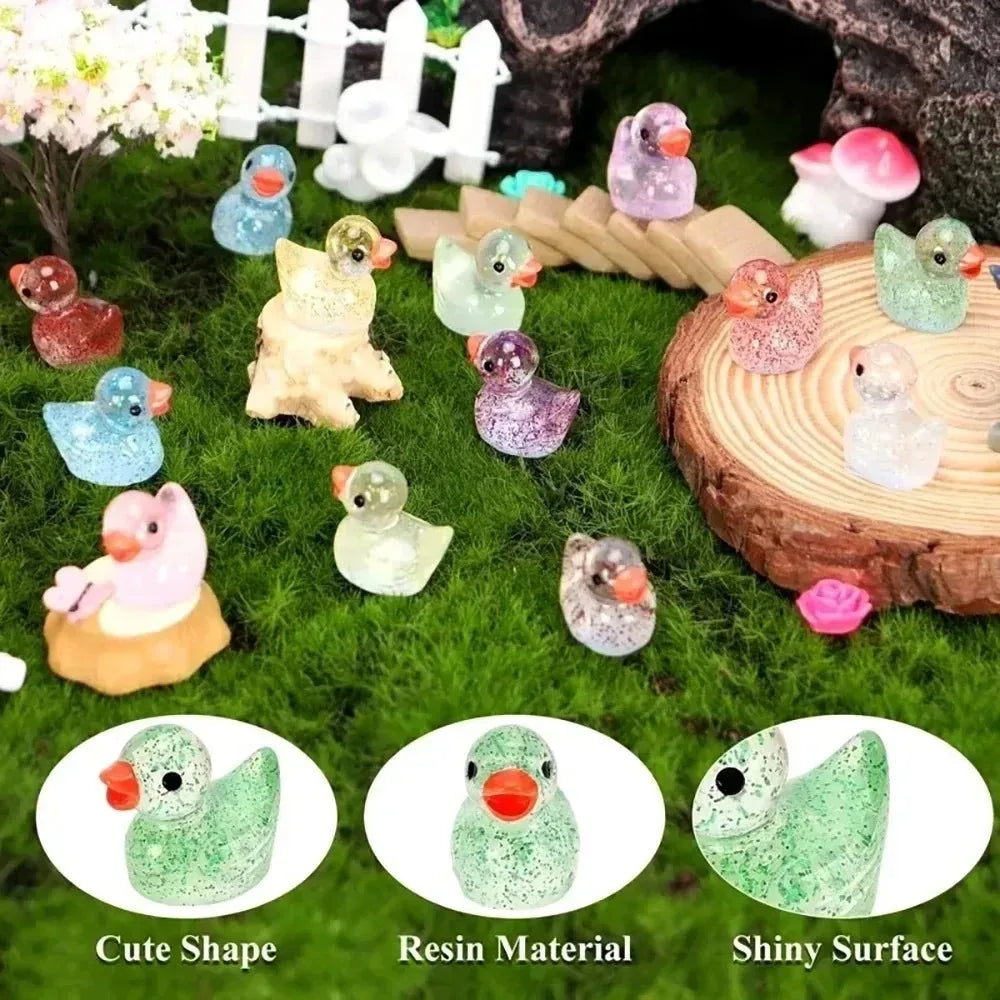 Mini Yellow Duck Resin Charms for DIY Crafts and Decor (200 Pack)