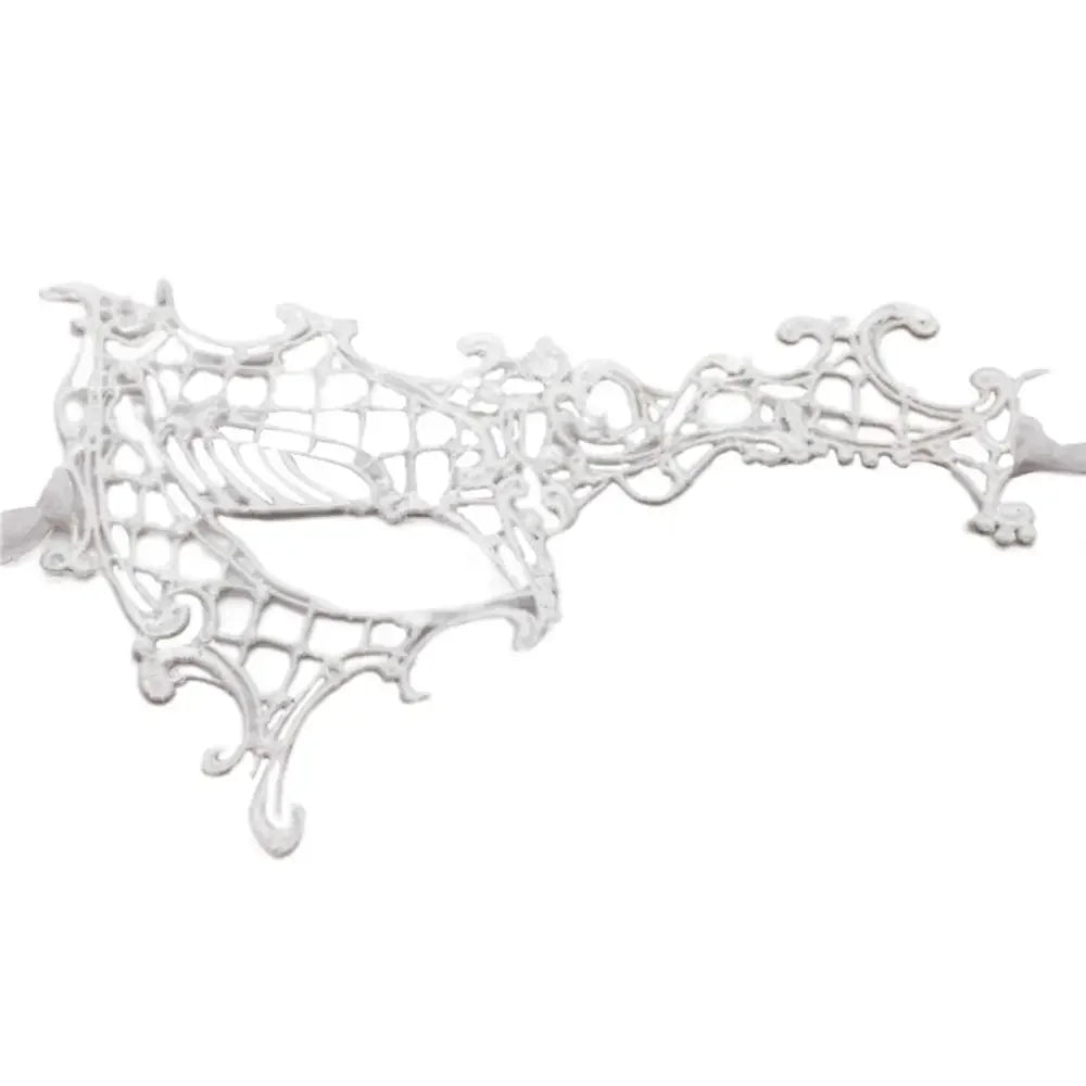 White intricate masquerade mask with a delicate, Hanfu-inspired design