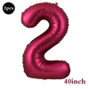 A single large, metallic pink foil number balloon shaped like the numeral 2.