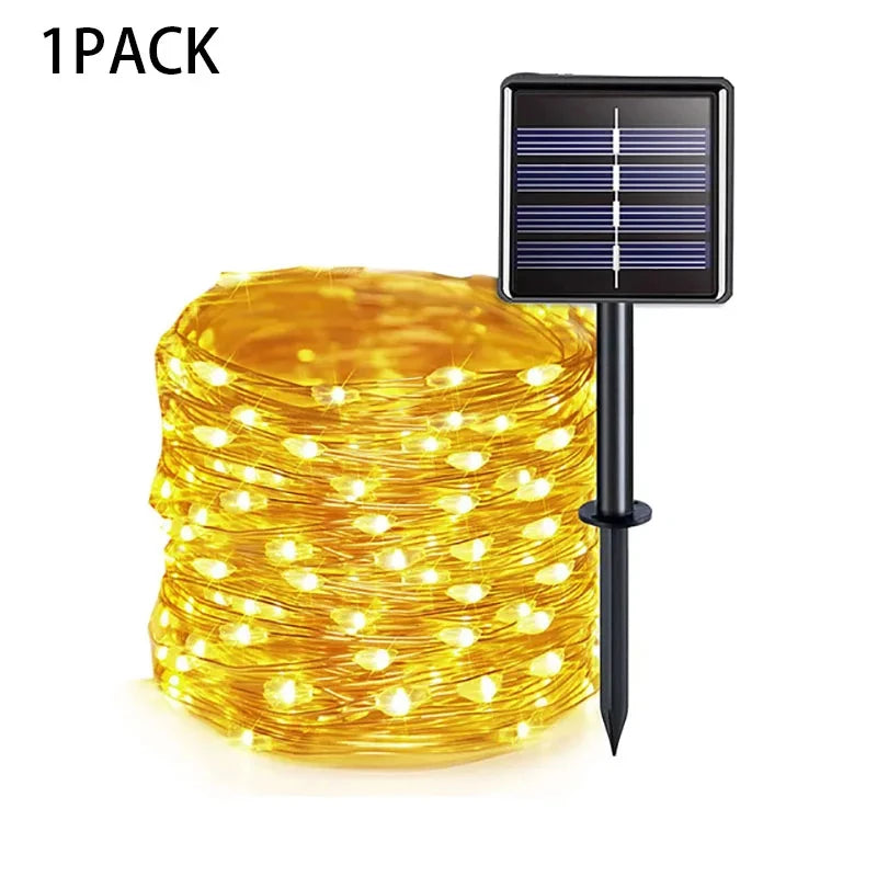 Solar-Powered Outdoor Festoon String Lights with Waterproof Garland Design