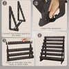 Step-by-step instructions for assembling a multilayer wooden earring organizer with jewelry display.