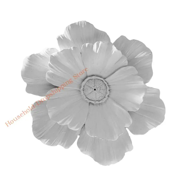White layered resin floral wall decor featuring multiple large, soft petals.