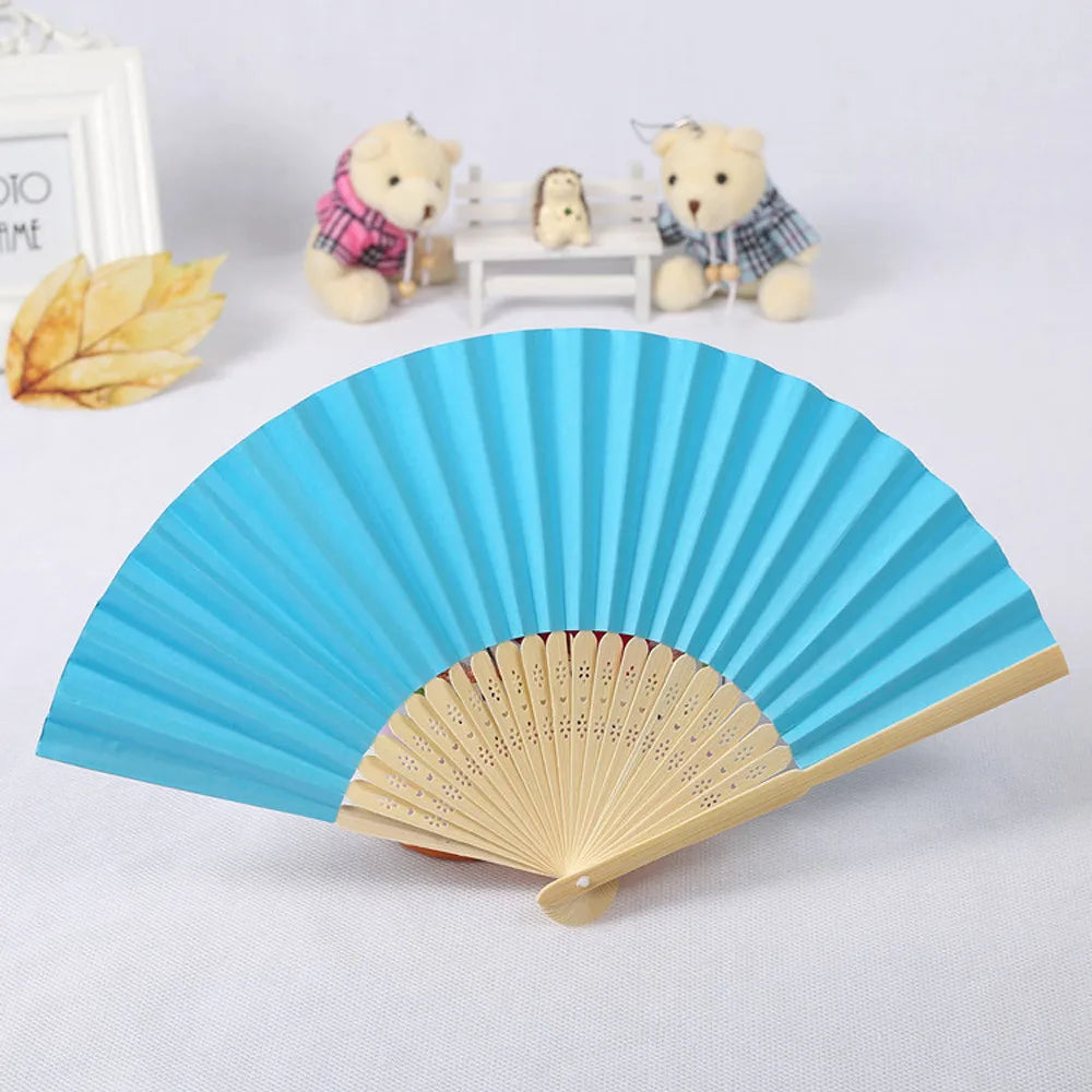 Elegant Foldable Bamboo Hand Fan for Weddings & Parties