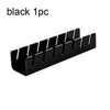 Black single piece stackable acrylic baseball cap organizer rack.