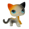 A small, stylized cat bobblehead figure with orange and gray fur and large blue eyes.