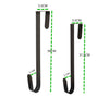 Porte-clous de couronne en métal noir avec barre verticale et deux crochets incurvés, montrant des marquages dimensionnels.