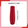 A red, cylindrical floor vase with a ribbed texture shown vertically.
