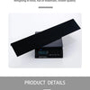 A black aluminum wall-mounted shelf is shown next to a digital scale displaying 4.14 kg.