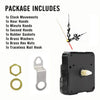 A package of clock movements and hands with various brass components, including a black clock face.