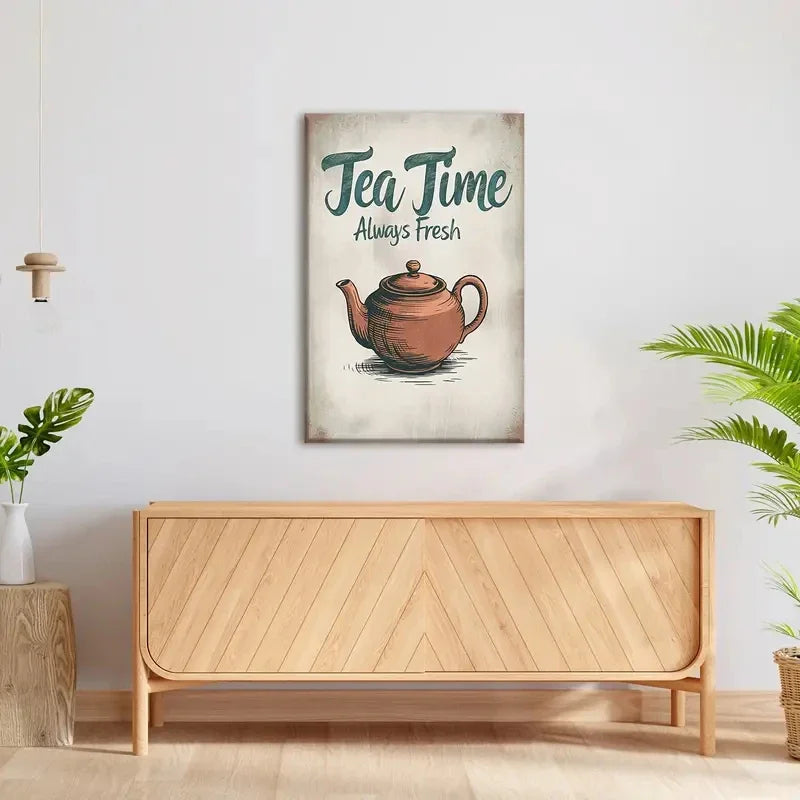 Tea Lovers Canvas Wall Art – Modern Kitchen Decor