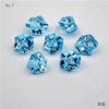 Seven faceted blue crystal ice cube acrylic stones for vase filler and decor