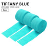 Ein Set aus drei Tiffany-blauen Crêpe-Papier-Girlanden, lang 25m und breit 4,5cm.