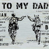 A black and white illustration of a father quote on a canvas print featuring text like To My Dad and I love you your son