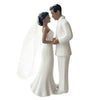 Elegant bride and groom cake topper featuring a couple in wedding attire