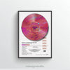 A framed canvas wall art featuring a vibrant pink and purple aesthetic hip hop album cover for Dave.