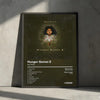Album cover art for Hunger Games 2 by Rod Wave displayed on a dark framed poster.