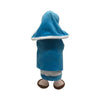 A plush doll resembling a religious icon with a blue hood and robe.