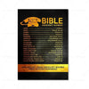 Black canvas wall art featuring a Bible emergency numbers list with corresponding scripture verses.