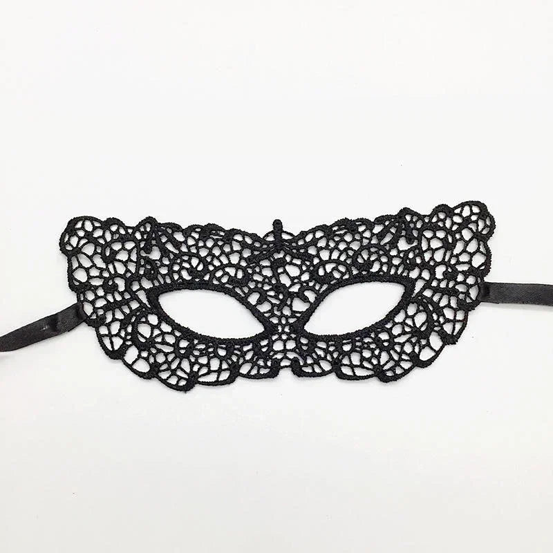 Elegant black lace half face mask for masquerade and costume parties