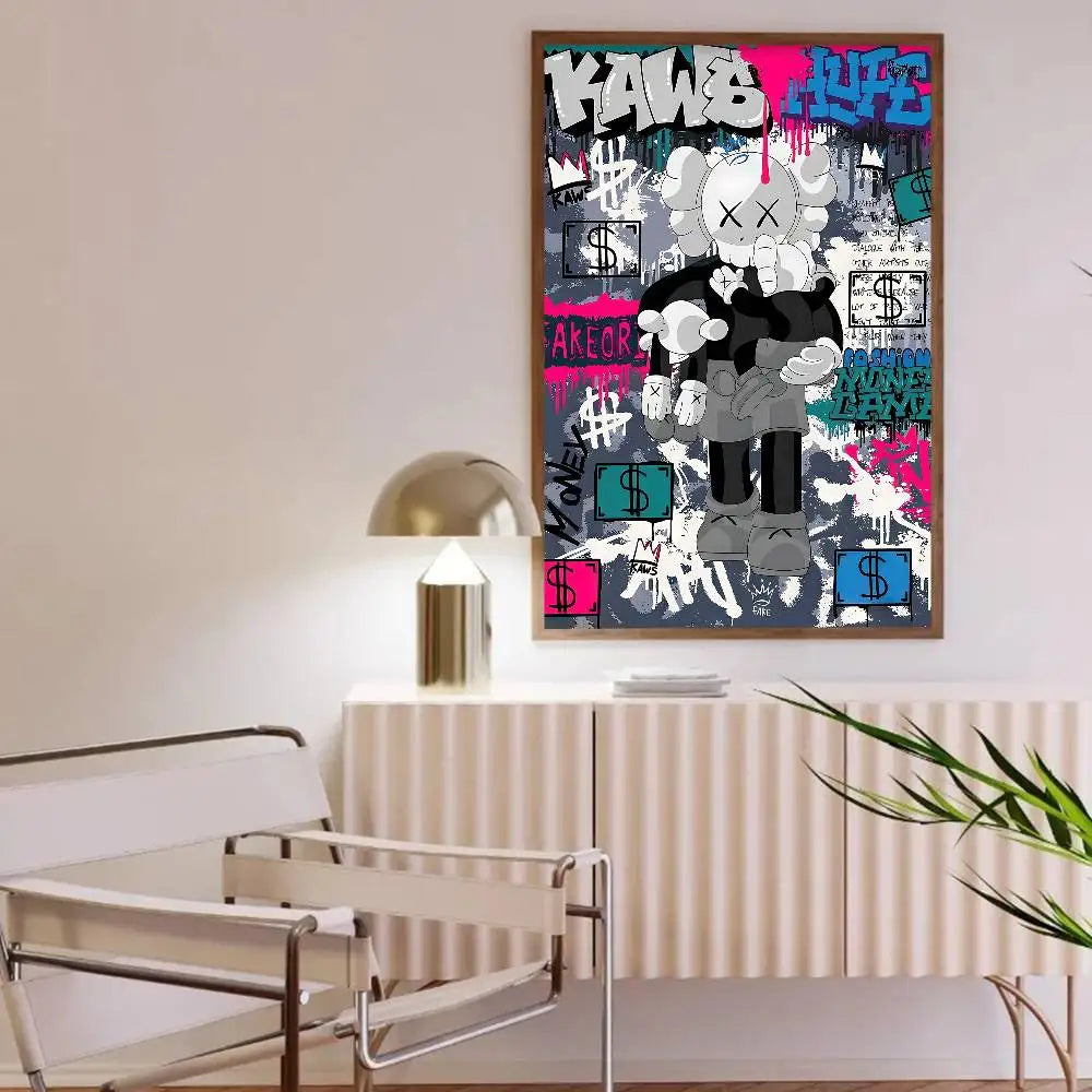 Graffiti Teddy Bear Art Print – Edgy Wall Decor