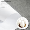 A white cotton canvas print is shown next to a close-up of white cotton material.