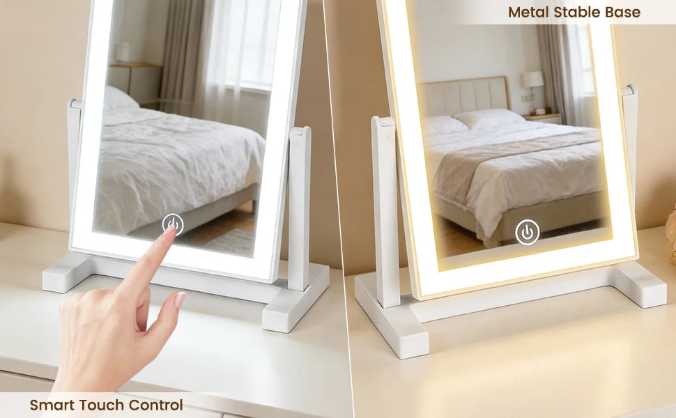 LED Makeup Mirror with 3 Color Lighting and Touch Control