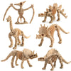 A set of twelve prehistoric dinosaur skeletons for kids to dig and build