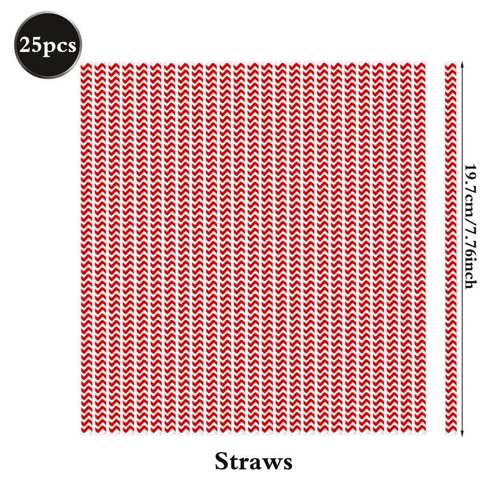A sheet of red straws used for party supplies.