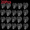 A set of ten transparent self-adhesive heart-shaped hooks for various crafting and display purposes.