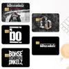A collection of black and white stickers featuring text and graphics related to Böhse Onkelz