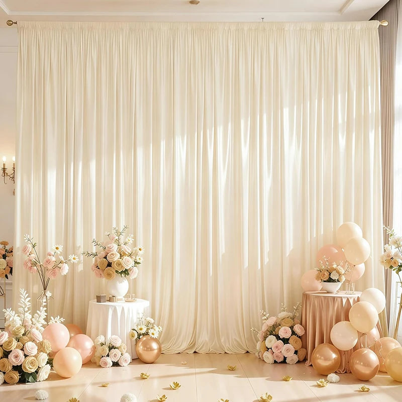 Elegant Satin Backdrop Curtain for Weddings and Events