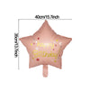 A pink matte 3D heart love-you bear foil balloon shaped like a star, measuring 40cm long.