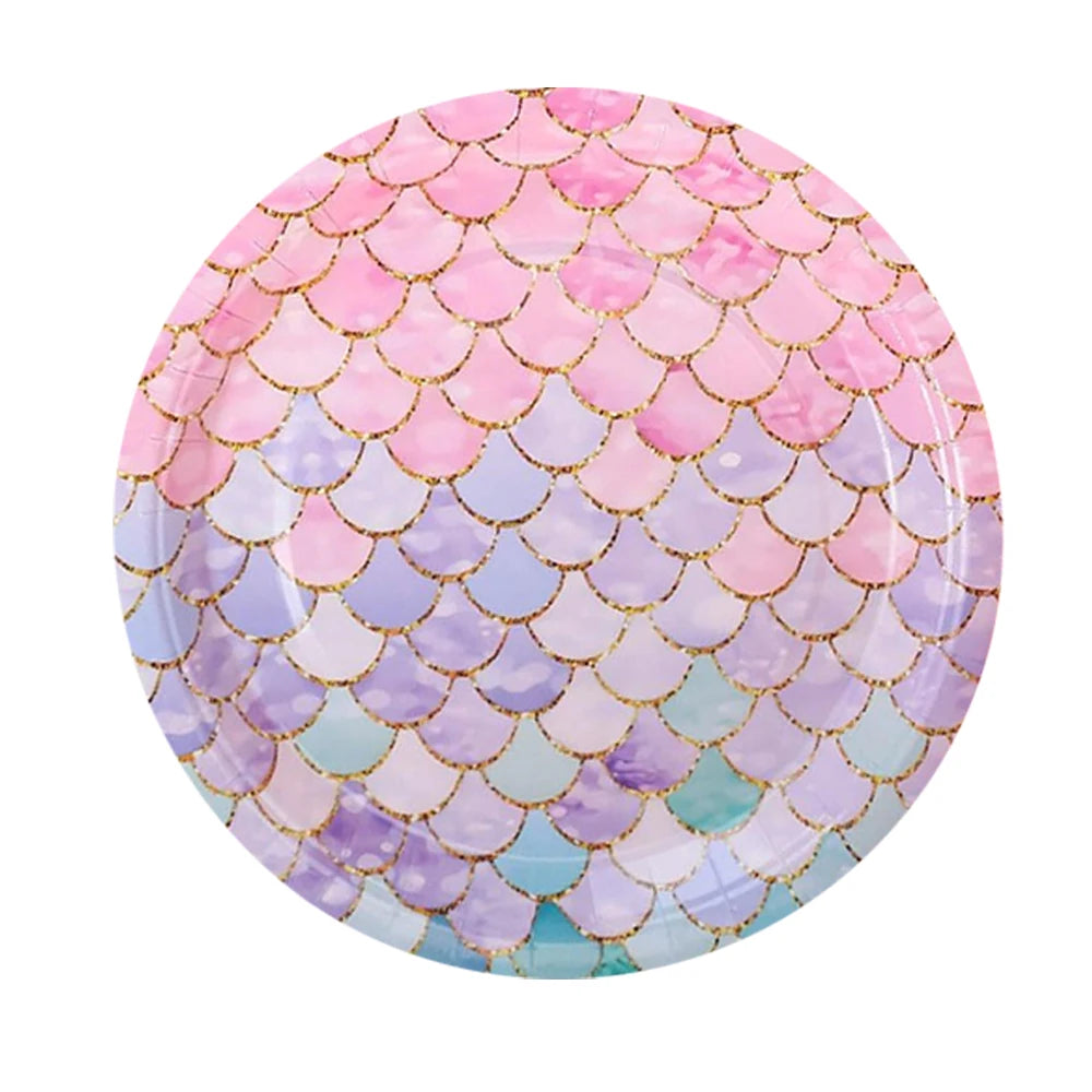 Purple Mermaid Birthday Party Supplies Kit for Girls
