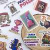 A collection of colorful stickers featuring characters and text related to a dungeon crawler theme