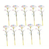 A set of twelve realistic white artificial roses in various stages of bloom and color.