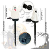 Ensemble de lumières poteaux blanches à énergie solaire pour décoration de jardin d'Halloween, vues variées et gros plan