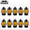 A set of ten DIY Halloween pumpkin lanterns with LED projection effects.
