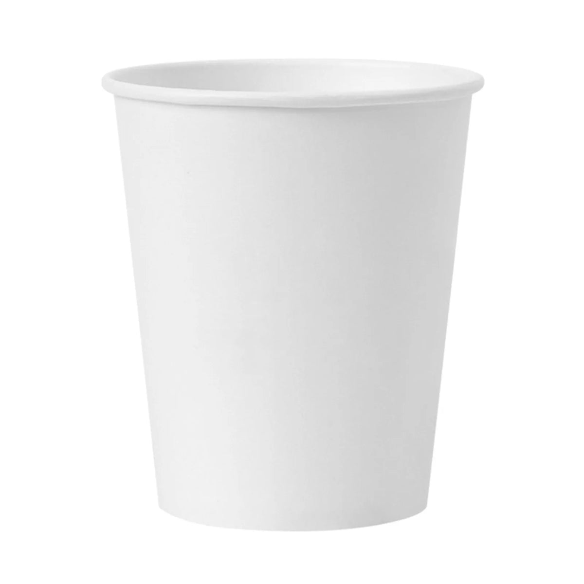 A white reusable disposable paper cup.