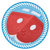 A set of red, water-droplet shaped magnets for a birthday cruise door decoration.