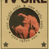 A vintage music poster for TV Girl featuring a close-up photo of two women and album track listings.