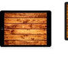 A series of digital screens displaying a wooden texture, ranging from a smartphone to a desktop monitor.
